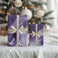 Personalised New Zealand Aotearoa Darts Masters Wrapping Paper Maori Art Tattoo with Tribal Dart Symbol Purple LT03 - Polynesian Pride