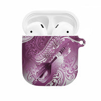 Personalised New Zealand Aotearoa Darts Masters AirPods Case Maori Art Tattoo with Tribal Dart Symbol Pink LT03 Pink - Polynesian Pride