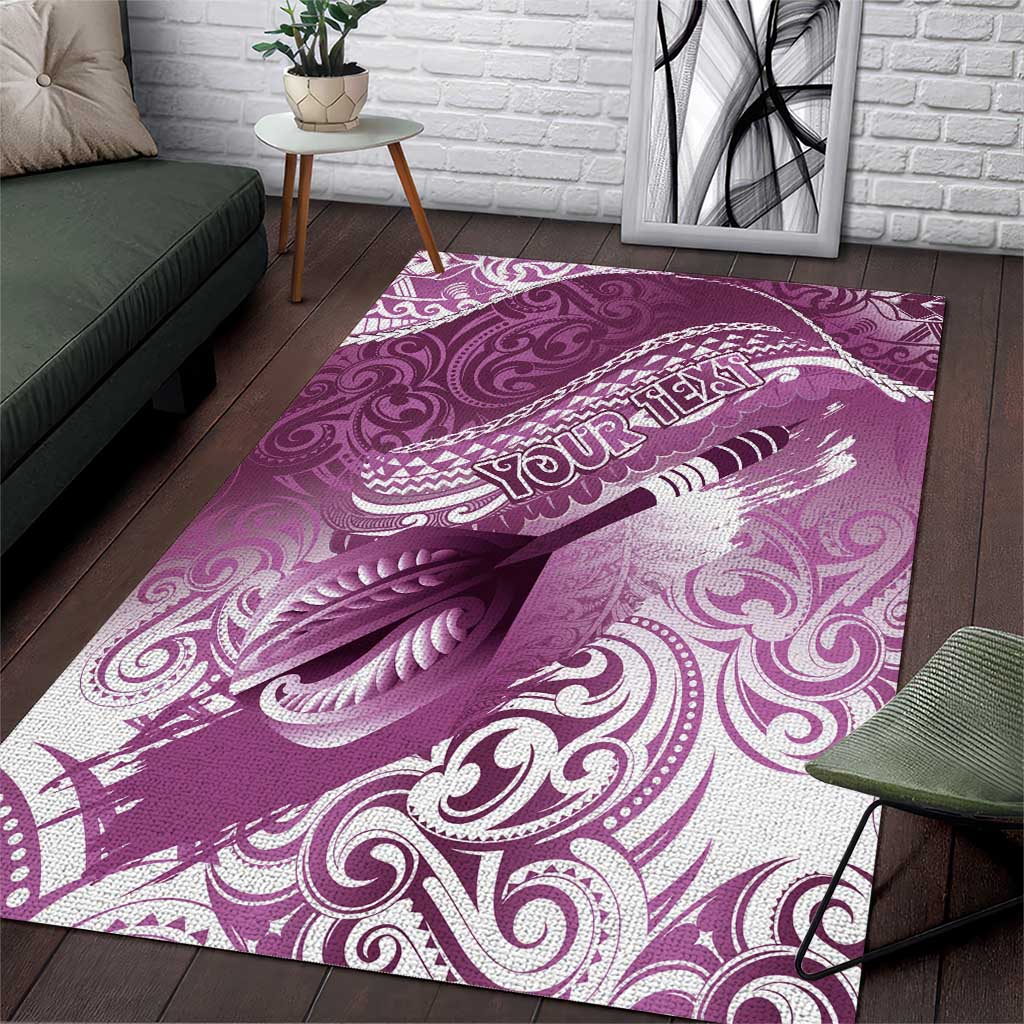Personalised New Zealand Aotearoa Darts Masters Area Rug Maori Art Tattoo with Tribal Dart Symbol Pink LT03 Pink - Polynesian Pride