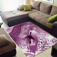 Personalised New Zealand Aotearoa Darts Masters Area Rug Maori Art Tattoo with Tribal Dart Symbol Pink LT03 - Polynesian Pride