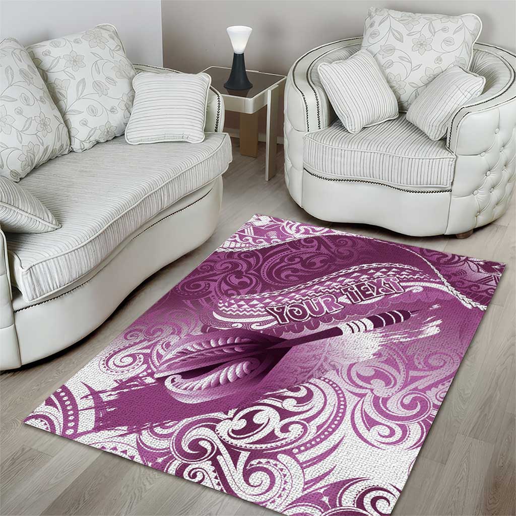 Personalised New Zealand Aotearoa Darts Masters Area Rug Maori Art Tattoo with Tribal Dart Symbol Pink LT03 - Polynesian Pride