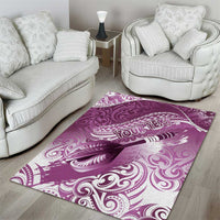 Personalised New Zealand Aotearoa Darts Masters Area Rug Maori Art Tattoo with Tribal Dart Symbol Pink LT03 - Polynesian Pride
