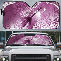 Personalised New Zealand Aotearoa Darts Masters Auto Sun Shade Maori Art Tattoo with Tribal Dart Symbol Pink LT03 Pink - Polynesian Pride