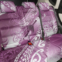 Personalised New Zealand Aotearoa Darts Masters Back Car Seat Cover Maori Art Tattoo with Tribal Dart Symbol Pink LT03 - Polynesian Pride