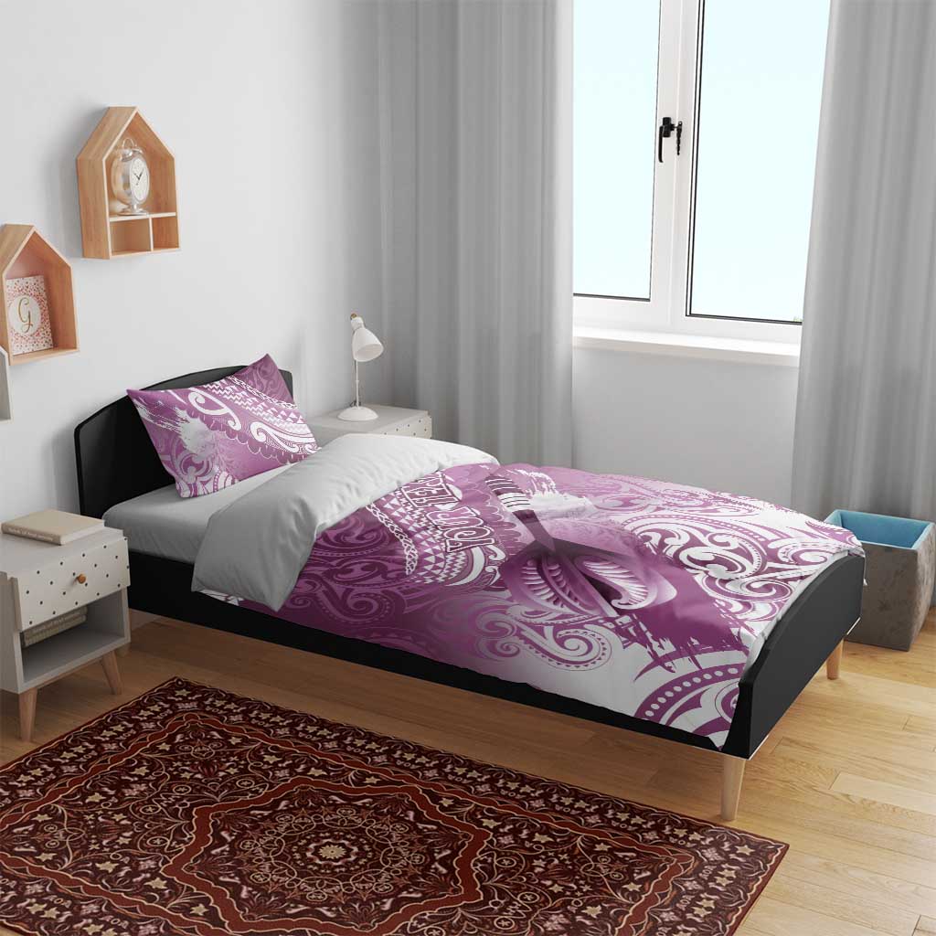 Personalised New Zealand Aotearoa Darts Masters Bedding Set Maori Art Tattoo with Tribal Dart Symbol Pink - Polynesian Pride