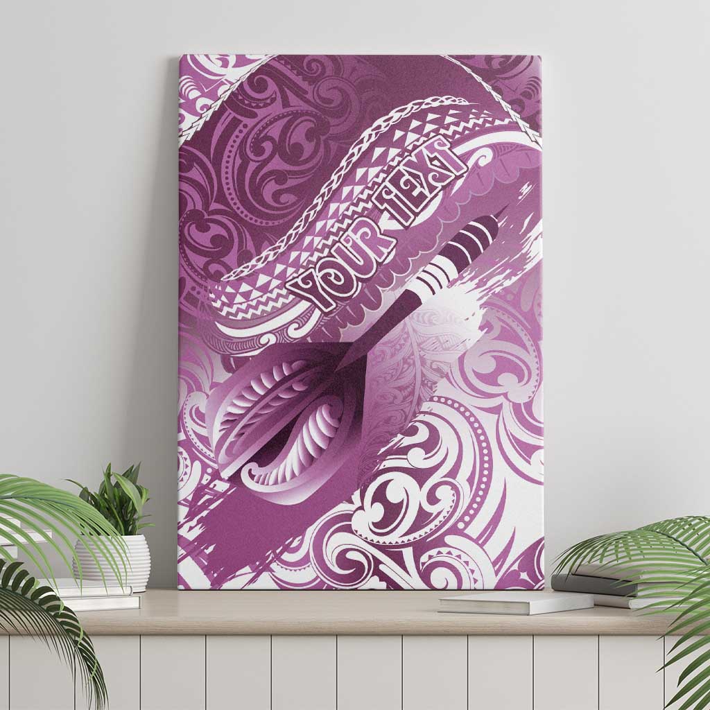 Personalised New Zealand Aotearoa Darts Masters Canvas Wall Art Maori Art Tattoo with Tribal Dart Symbol Pink LT03 - Polynesian Pride