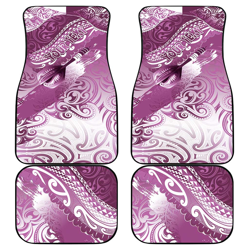 Personalised New Zealand Aotearoa Darts Masters Car Mats Maori Art Tattoo with Tribal Dart Symbol Pink LT03 - Polynesian Pride