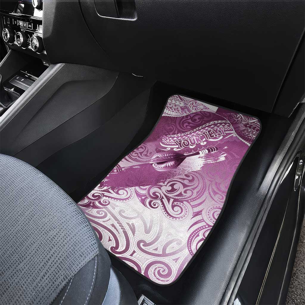 Personalised New Zealand Aotearoa Darts Masters Car Mats Maori Art Tattoo with Tribal Dart Symbol Pink LT03 - Polynesian Pride