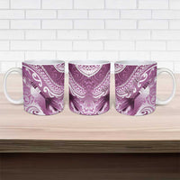 Personalised New Zealand Aotearoa Darts Masters Ceramic Mug Maori Art Tattoo with Tribal Dart Symbol Pink - Polynesian Pride