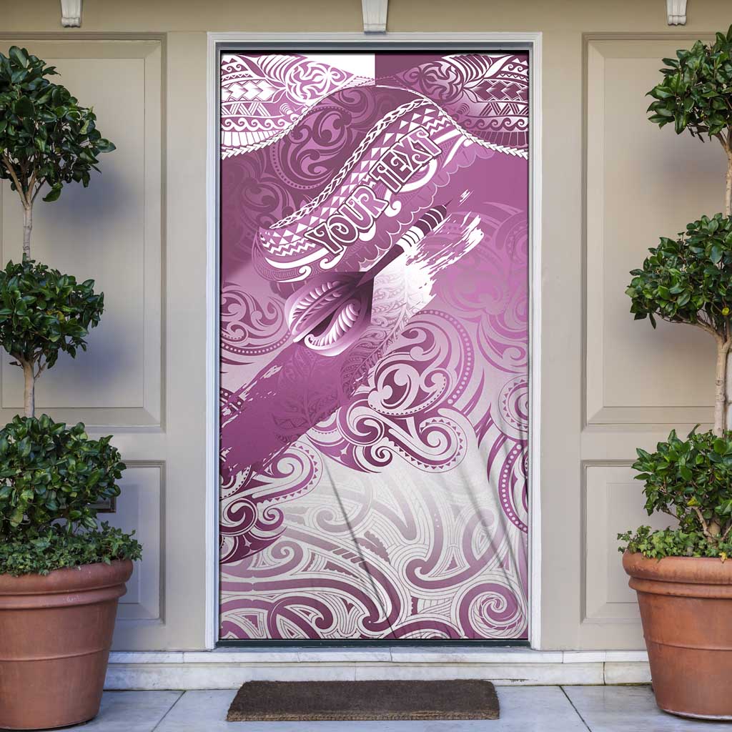 Personalised New Zealand Aotearoa Darts Masters Door Cover Maori Art Tattoo with Tribal Dart Symbol Pink LT03 Pink - Polynesian Pride