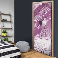 Personalised New Zealand Aotearoa Darts Masters Door Cover Maori Art Tattoo with Tribal Dart Symbol Pink LT03 - Polynesian Pride
