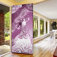 Personalised New Zealand Aotearoa Darts Masters Door Cover Maori Art Tattoo with Tribal Dart Symbol Pink LT03 - Polynesian Pride