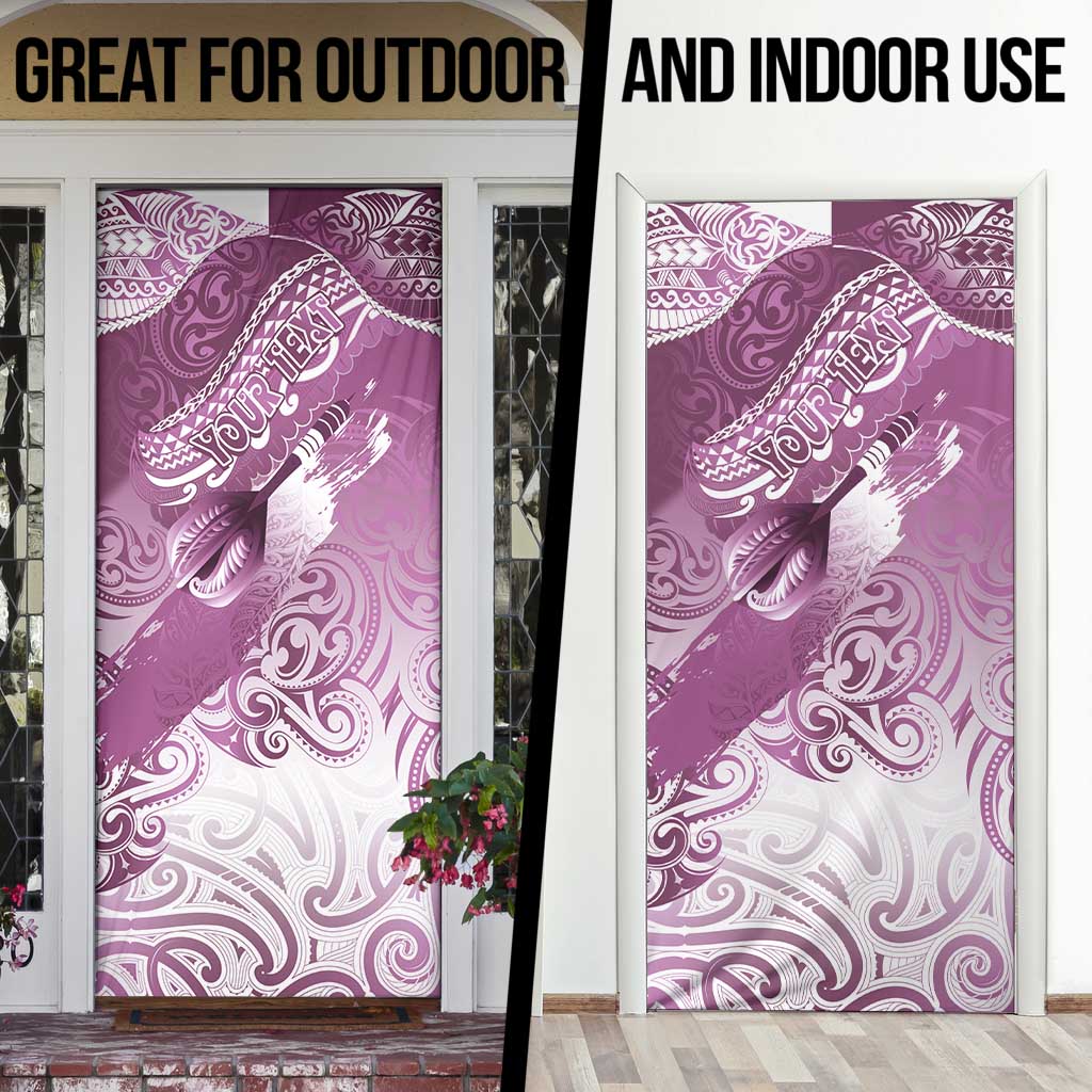 Personalised New Zealand Aotearoa Darts Masters Door Cover Maori Art Tattoo with Tribal Dart Symbol Pink LT03 - Polynesian Pride
