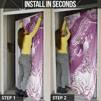 Personalised New Zealand Aotearoa Darts Masters Door Cover Maori Art Tattoo with Tribal Dart Symbol Pink LT03 - Polynesian Pride
