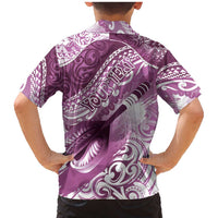 Personalised New Zealand Aotearoa Darts Masters Family Matching Mermaid Dress and Hawaiian Shirt Maori Art Tattoo with Tribal Dart Symbol Pink LT03 - Polynesian Pride