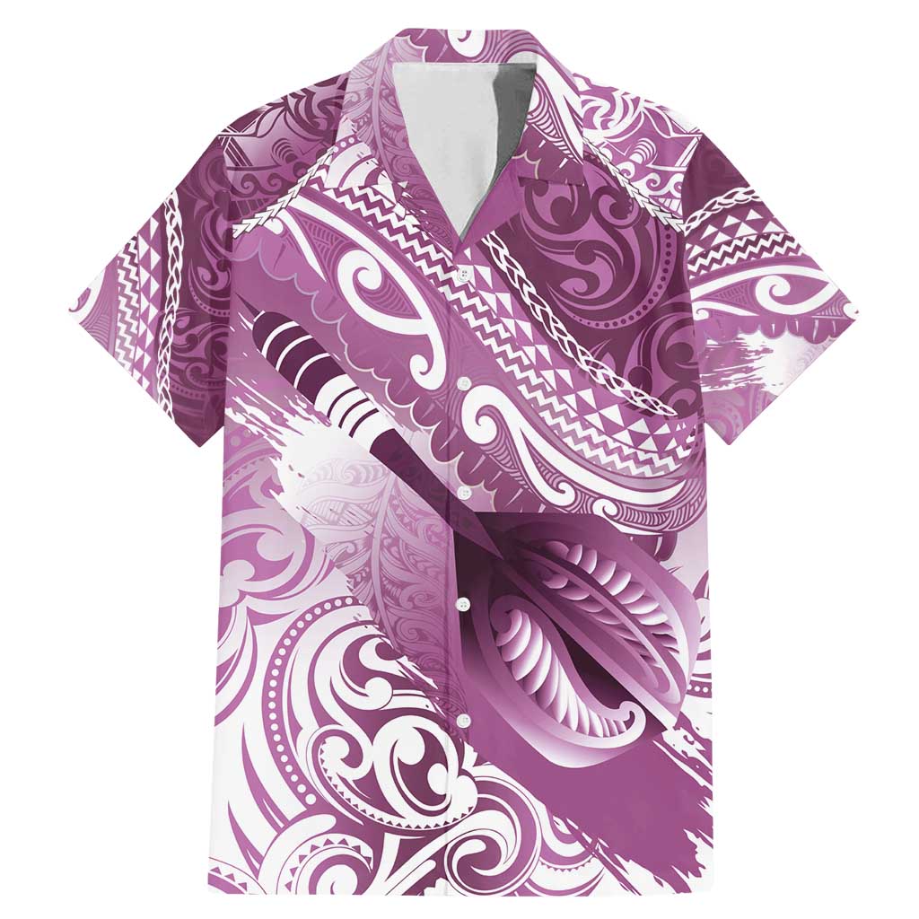 Personalised New Zealand Aotearoa Darts Masters Family Matching Mermaid Dress and Hawaiian Shirt Maori Art Tattoo with Tribal Dart Symbol Pink LT03 Dad's Shirt - Short Sleeve Pink - Polynesian Pride