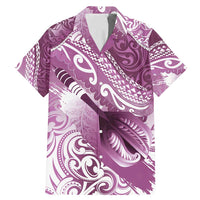 Personalised New Zealand Aotearoa Darts Masters Family Matching Mermaid Dress and Hawaiian Shirt Maori Art Tattoo with Tribal Dart Symbol Pink LT03 Dad's Shirt - Short Sleeve Pink - Polynesian Pride