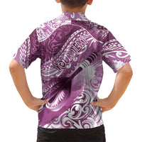 Personalised New Zealand Aotearoa Darts Masters Family Matching Puletasi and Hawaiian Shirt Maori Art Tattoo with Tribal Dart Symbol Pink LT03 - Polynesian Pride