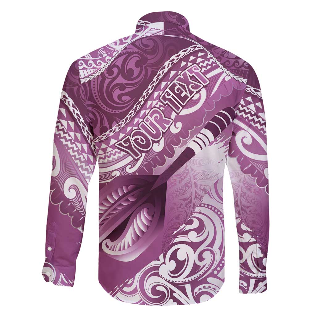 Personalised New Zealand Aotearoa Darts Masters Family Matching Puletasi and Hawaiian Shirt Maori Art Tattoo with Tribal Dart Symbol Pink LT03 - Polynesian Pride
