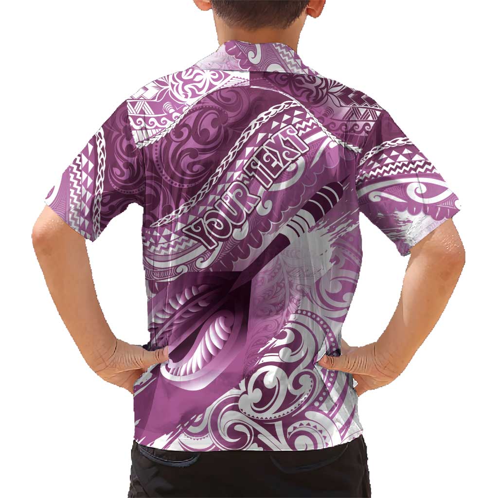 Personalised New Zealand Aotearoa Darts Masters Family Matching Short Sleeve Bodycon Dress and Hawaiian Shirt Maori Art Tattoo with Tribal Dart Symbol Pink LT03 - Polynesian Pride