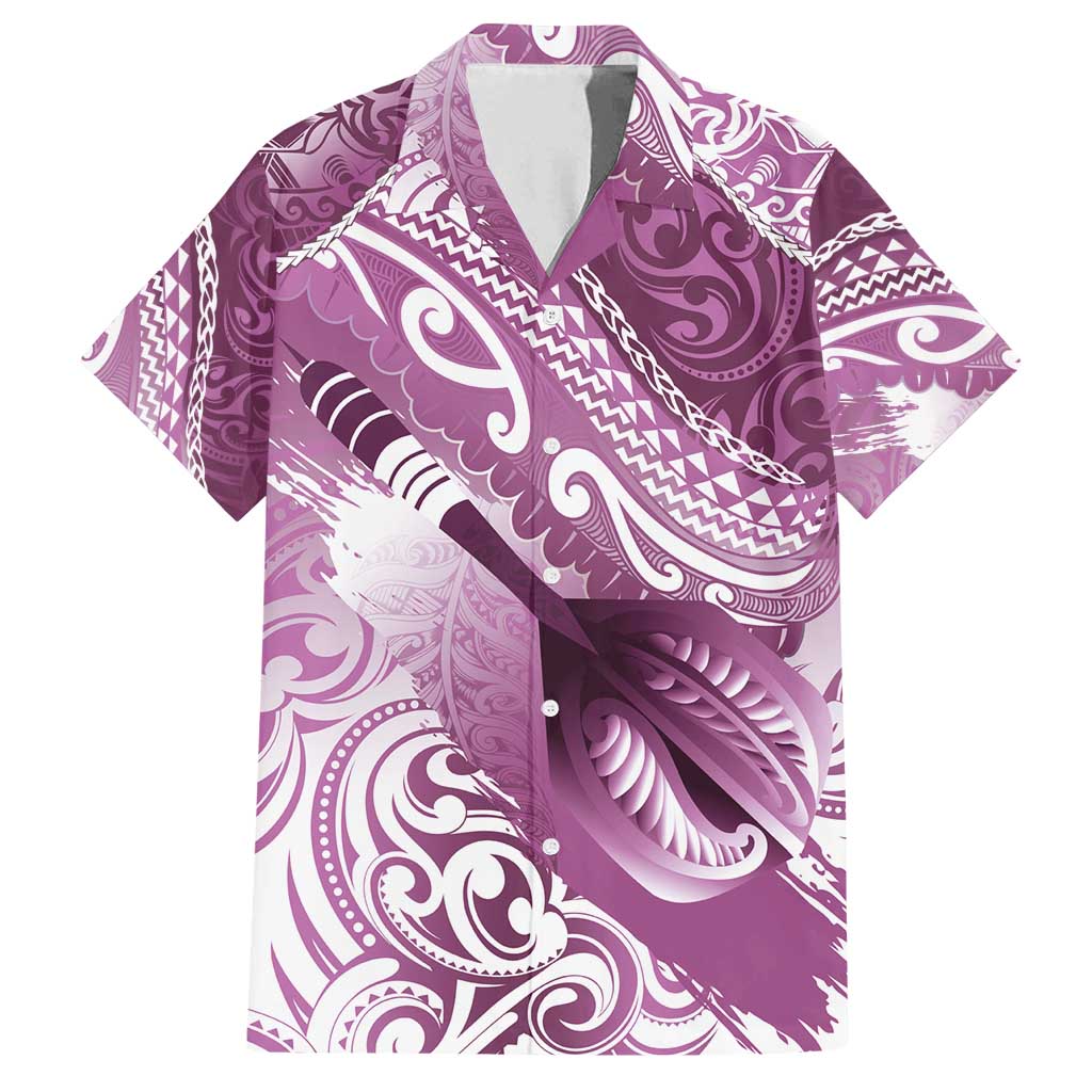 Personalised New Zealand Aotearoa Darts Masters Family Matching Summer Maxi Dress and Hawaiian Shirt Maori Art Tattoo with Tribal Dart Symbol Pink LT03 Dad's Shirt - Short Sleeve Pink - Polynesian Pride
