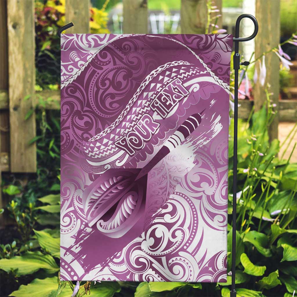 Personalised New Zealand Aotearoa Darts Masters Garden Flag Maori Art Tattoo with Tribal Dart Symbol Pink LT03 Garden Flag Pink - Polynesian Pride
