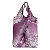 Personalised New Zealand Aotearoa Darts Masters Grocery Bag Maori Art Tattoo with Tribal Dart Symbol Pink LT03 - Polynesian Pride
