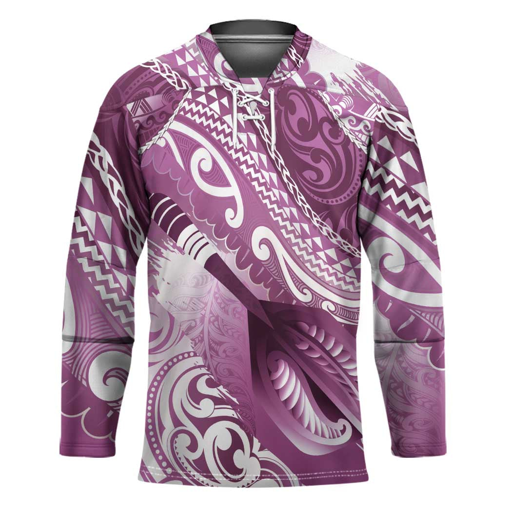 Personalised New Zealand Aotearoa Darts Masters Hockey Jersey Maori Art Tattoo with Tribal Dart Symbol Pink LT03 Unisex Pink - Polynesian Pride