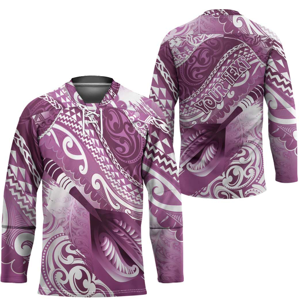 Personalised New Zealand Aotearoa Darts Masters Hockey Jersey Maori Art Tattoo with Tribal Dart Symbol Pink LT03 - Polynesian Pride
