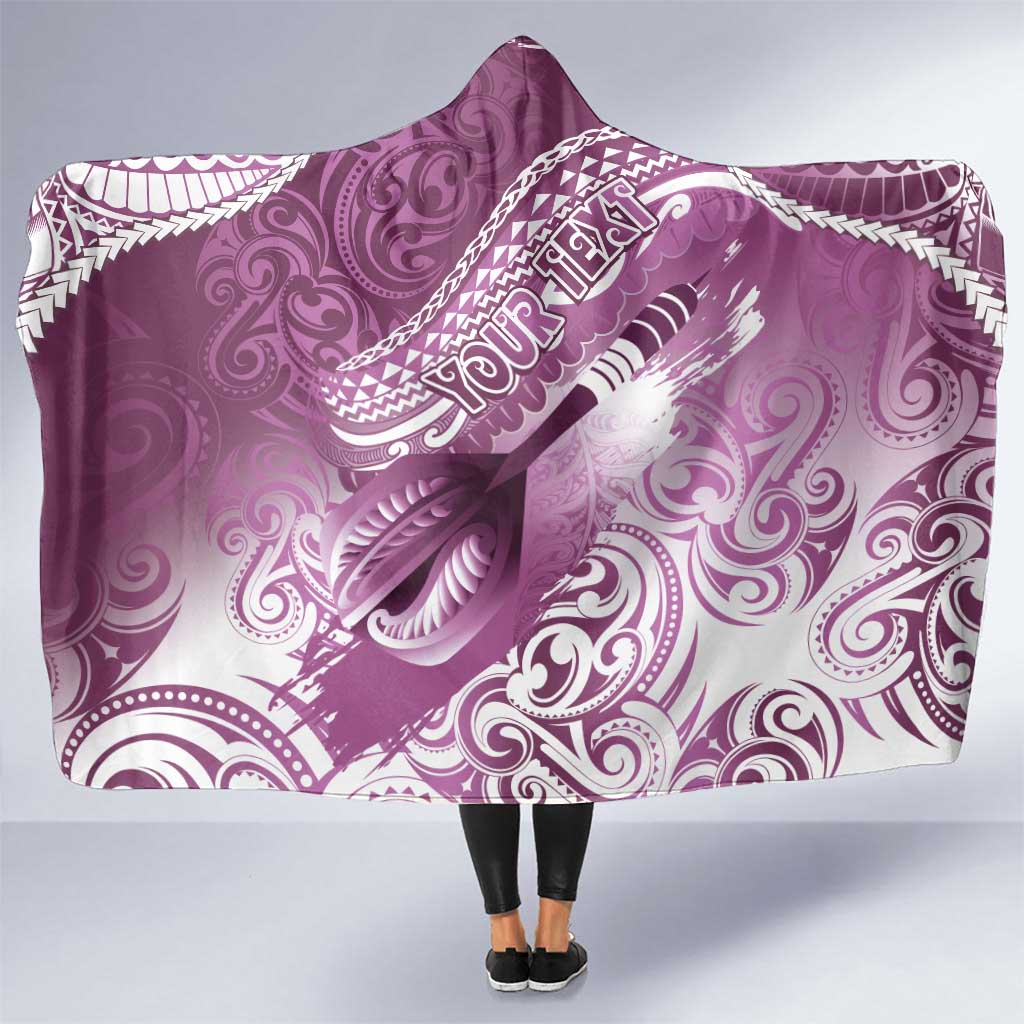 Personalised New Zealand Aotearoa Darts Masters Hooded Blanket Maori Art Tattoo with Tribal Dart Symbol Pink LT03 One Size Pink - Polynesian Pride