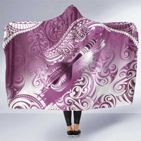 Personalised New Zealand Aotearoa Darts Masters Hooded Blanket Maori Art Tattoo with Tribal Dart Symbol Pink LT03 One Size Pink - Polynesian Pride