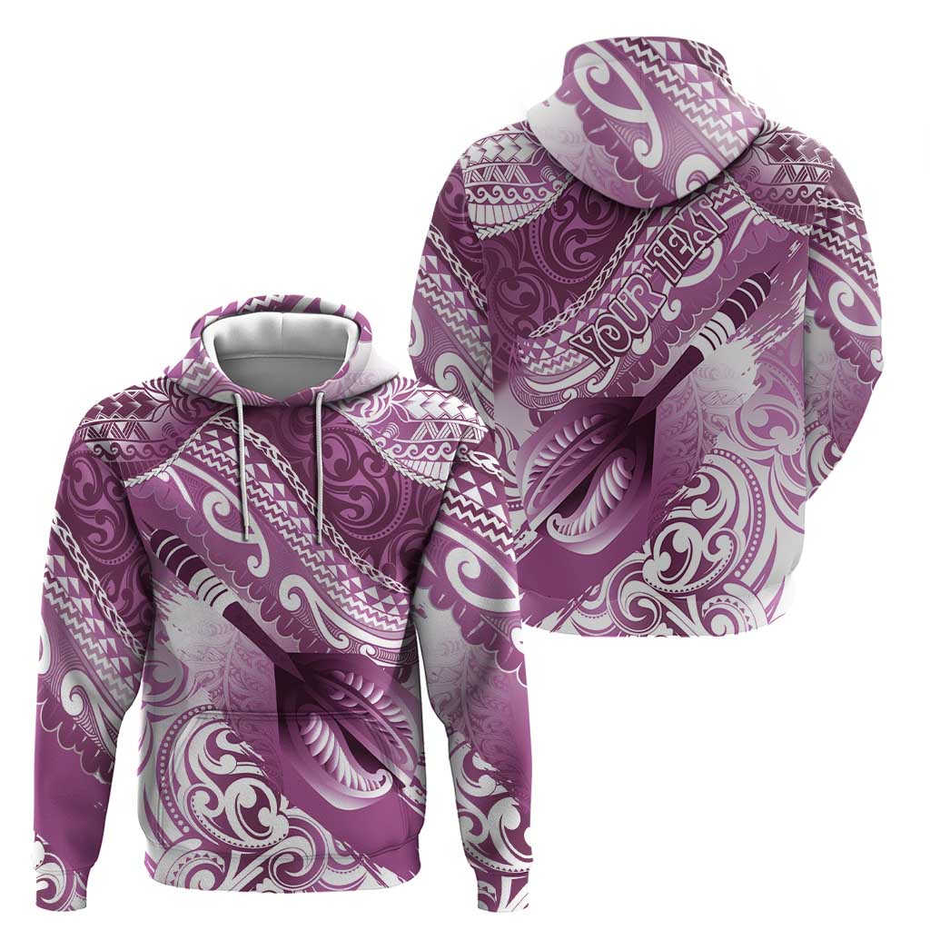 Personalised New Zealand Aotearoa Darts Masters Hoodie Maori Art Tattoo with Tribal Dart Symbol Pink LT03 - Polynesian Pride