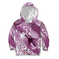 Personalised New Zealand Aotearoa Darts Masters Kid Hoodie Maori Art Tattoo with Tribal Dart Symbol Pink LT03 Hoodie Pink - Polynesian Pride