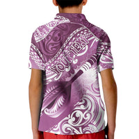 Personalised New Zealand Aotearoa Darts Masters Kid Polo Shirt Maori Art Tattoo with Tribal Dart Symbol Pink LT03 - Polynesian Pride