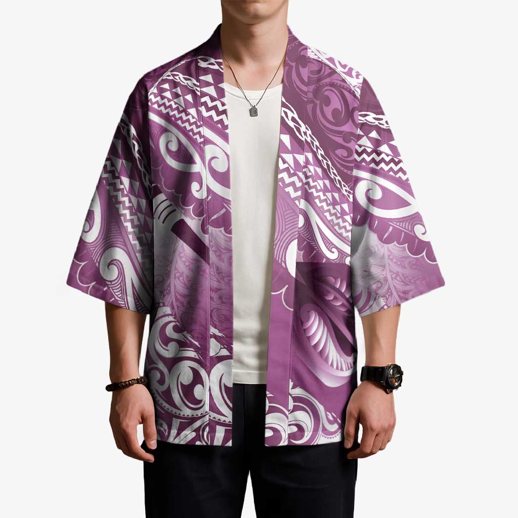 Personalised New Zealand Aotearoa Darts Masters Kimono Maori Art Tattoo with Tribal Dart Symbol Pink LT03 - Polynesian Pride