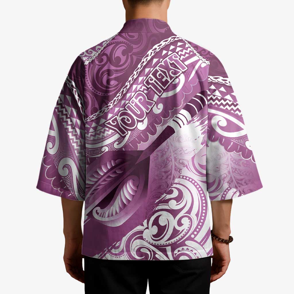 Personalised New Zealand Aotearoa Darts Masters Kimono Maori Art Tattoo with Tribal Dart Symbol Pink LT03 - Polynesian Pride