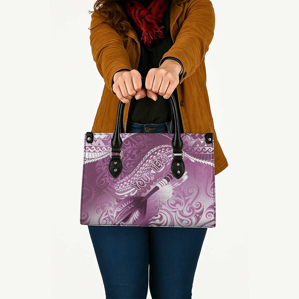 Personalised New Zealand Aotearoa Darts Masters Leather Bag Maori Art Tattoo with Tribal Dart Symbol Pink LT03 - Polynesian Pride