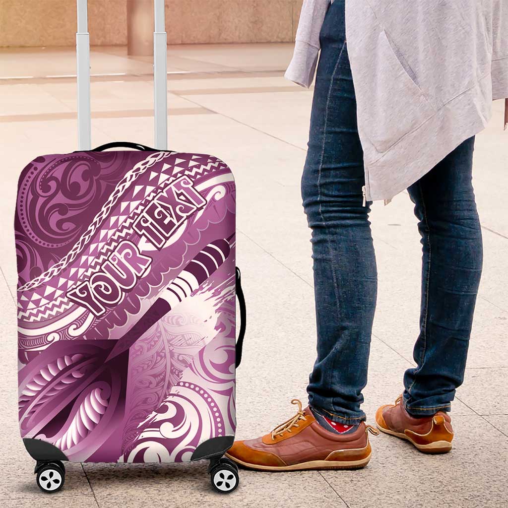 Personalised New Zealand Aotearoa Darts Masters Luggage Cover Maori Art Tattoo with Tribal Dart Symbol Pink LT03 Pink - Polynesian Pride