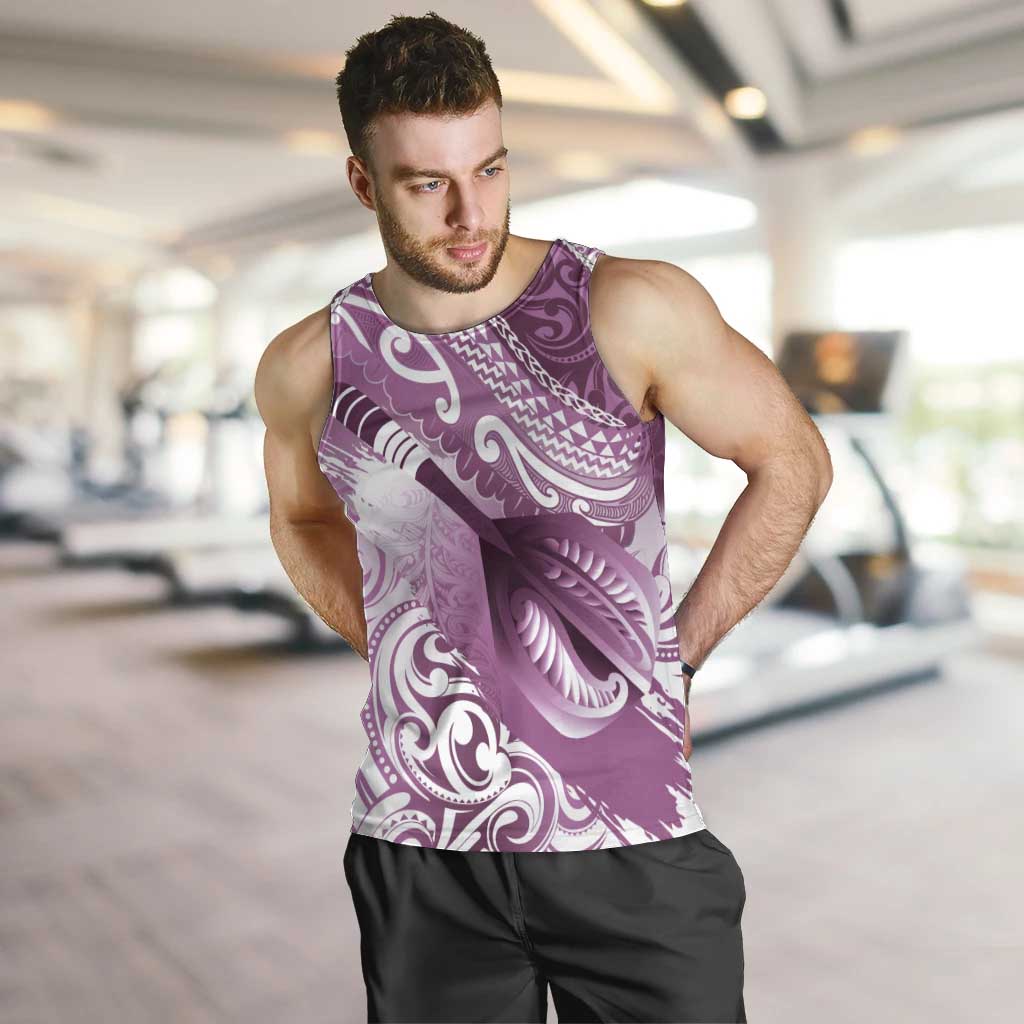 Personalised New Zealand Aotearoa Darts Masters Men Tank Top Maori Art Tattoo with Tribal Dart Symbol Pink LT03 Pink - Polynesian Pride