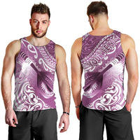 Personalised New Zealand Aotearoa Darts Masters Men Tank Top Maori Art Tattoo with Tribal Dart Symbol Pink LT03 - Polynesian Pride