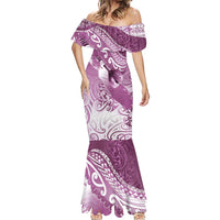 Personalised New Zealand Aotearoa Darts Masters Mermaid Dress Maori Art Tattoo with Tribal Dart Symbol Pink LT03 - Polynesian Pride