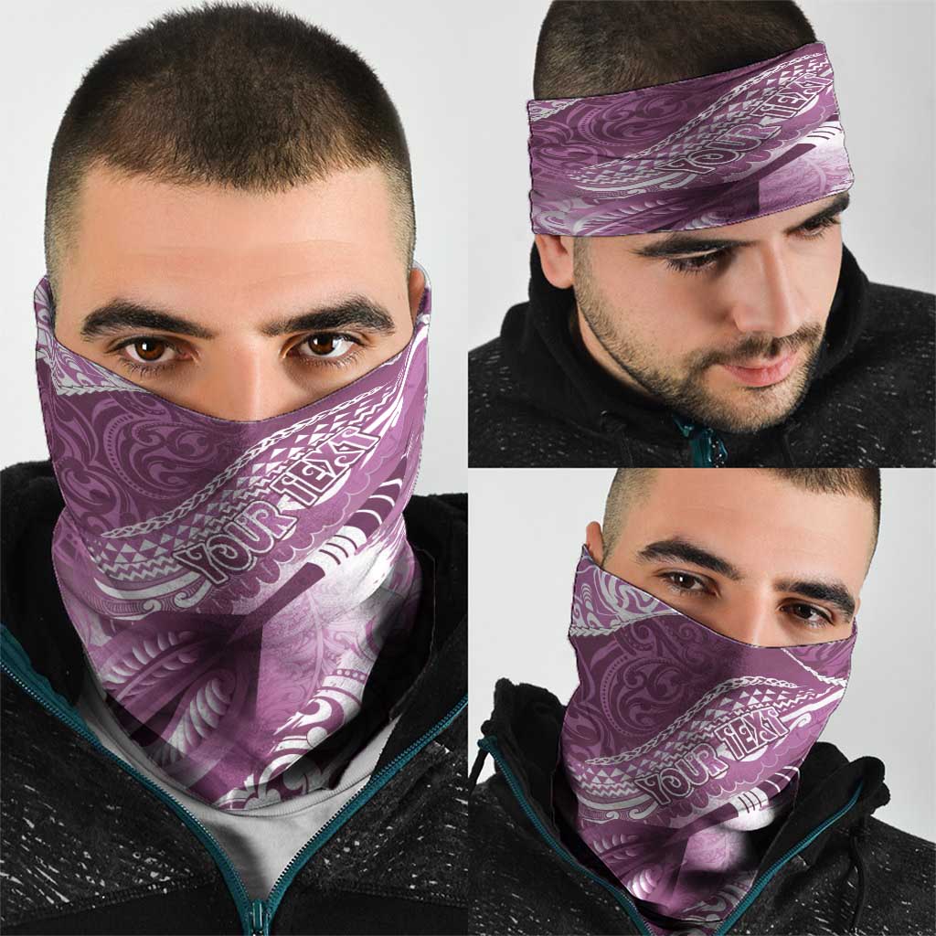 Personalised New Zealand Aotearoa Darts Masters Neck Gaiter Maori Art Tattoo with Tribal Dart Symbol Pink LT03 - Polynesian Pride