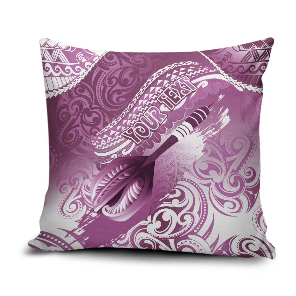 Personalised New Zealand Aotearoa Darts Masters Pillow Cover Maori Art Tattoo with Tribal Dart Symbol Pink LT03 Pink - Polynesian Pride