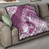 Personalised New Zealand Aotearoa Darts Masters Quilt Maori Art Tattoo with Tribal Dart Symbol Pink LT03 - Polynesian Pride