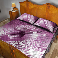 Personalised New Zealand Aotearoa Darts Masters Quilt Bed Set Maori Art Tattoo with Tribal Dart Symbol Pink LT03 - Polynesian Pride