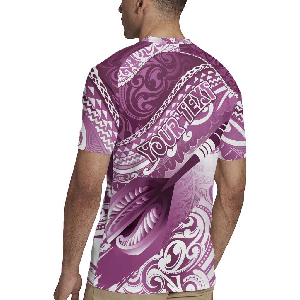 Personalised New Zealand Aotearoa Darts Masters Rugby Jersey Maori Art Tattoo with Tribal Dart Symbol Pink LT03 - Polynesian Pride