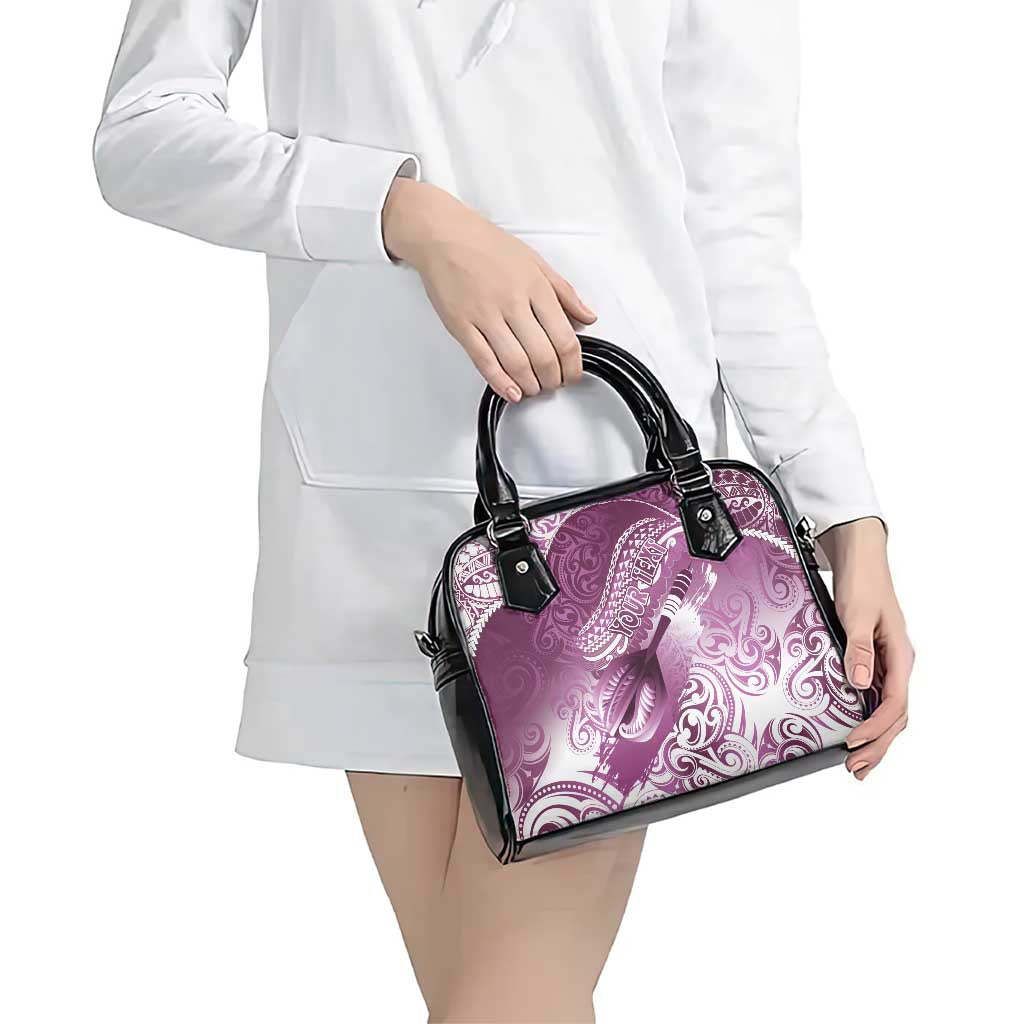 Personalised New Zealand Aotearoa Darts Masters Shoulder Handbag Maori Art Tattoo with Tribal Dart Symbol Pink LT03 - Polynesian Pride