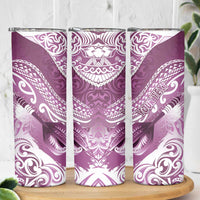Personalised New Zealand Aotearoa Darts Masters Skinny Tumbler Maori Art Tattoo with Tribal Dart Symbol Pink LT03 - Polynesian Pride