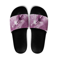 Personalised New Zealand Aotearoa Darts Masters Slide Sandals Maori Art Tattoo with Tribal Dart Symbol Pink LT03 Pink - Polynesian Pride