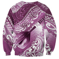 Personalised New Zealand Aotearoa Darts Masters Sweatshirt Maori Art Tattoo with Tribal Dart Symbol Pink - Polynesian Pride